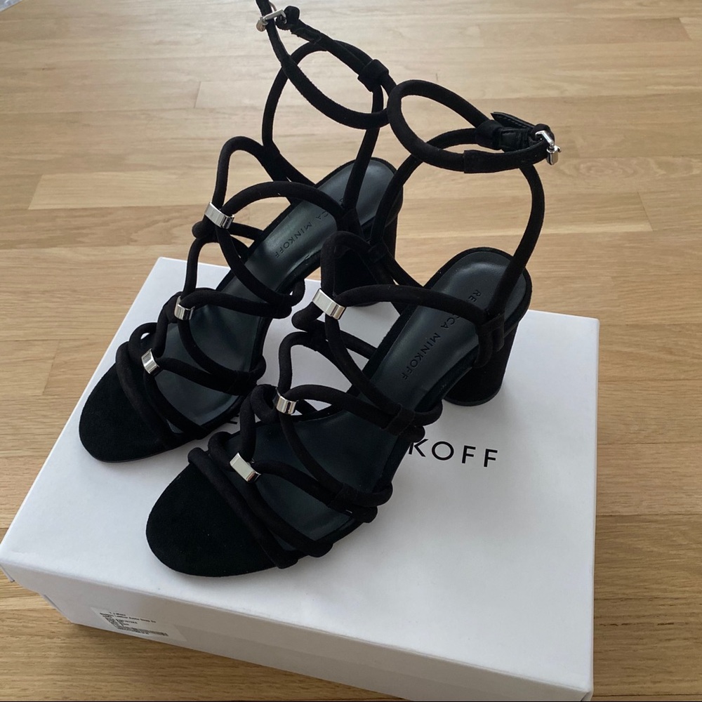 NEW Rebecca Minkoff Apolline Black Suede Heel Sz 8